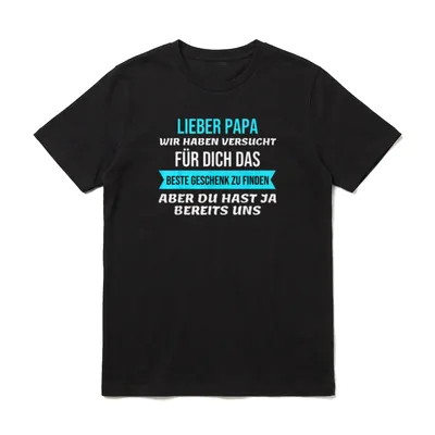 Für den besten Papa Papa Sprüche & Geschenke T-Shirt – Klassisches T-Shirt in Schwarz