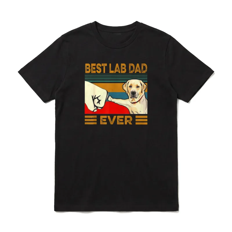 Best Lab Dad Ever T-Shirt – Retro Fists Bump Labrador Hund mit Text Best Lab Dad Ever – Klassisches T-Shirt in Schwarz