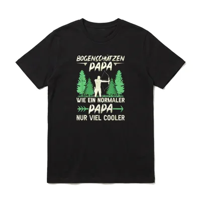 Bogenschütze Papa Spruch Pfeil T-Shirt – Klassisches T-Shirt in Schwarz