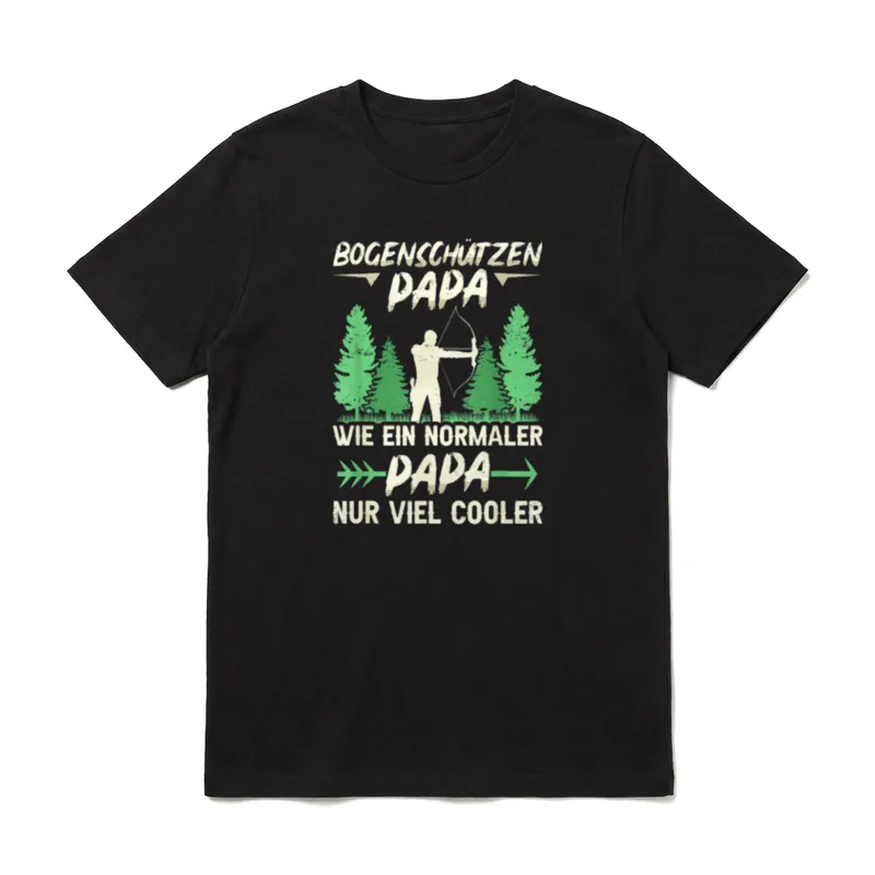 Bogenschütze Papa Spruch Pfeil T-Shirt – Klassisches T-Shirt in Schwarz