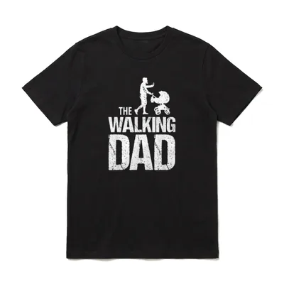 Lustiges +The Walking Dad+ T-Shirt – Klassisches T-Shirt in Schwarz
