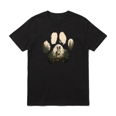 Australian Shepherd Mountain Paw T-Shirt – Klassisches T-Shirt in Schwarz