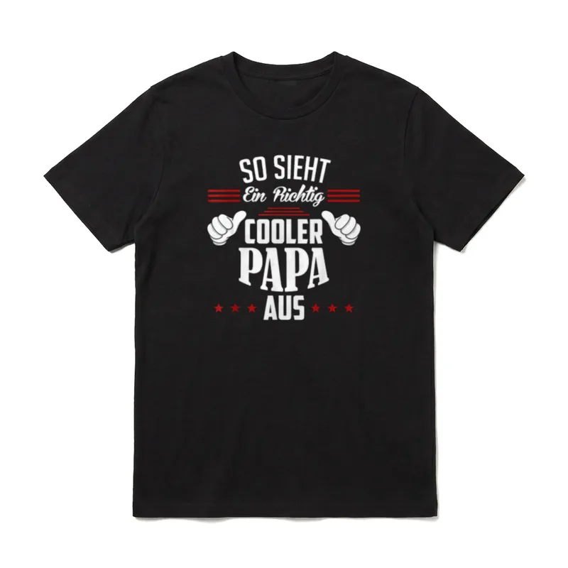 So sieht ein richtig Papa Sprüche & Geschenke T-Shirt – Klassisches T-Shirt in Schwarz
