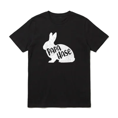 Osterpräsent für Eltern Oster T-Shirt – Weiße Hasensilhouette mit dem Text PAPA HASE – Klassisches T-Shirt in Schwarz