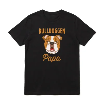Bulldoggen Papa Englische Bulldogge T-Shirt – Klassisches T-Shirt in Schwarz