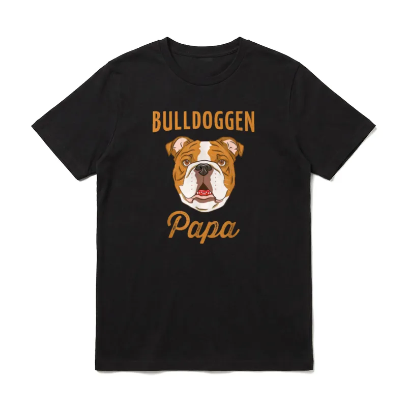 Bulldoggen Papa Englische Bulldogge T-Shirt – Klassisches T-Shirt in Schwarz