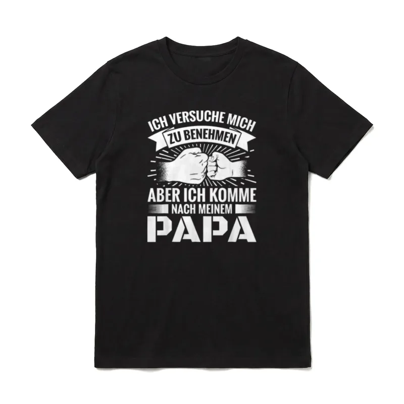 Ich versuche mich Papa Sprüche & Geschenke T-Shirt – Klassisches T-Shirt in Schwarz