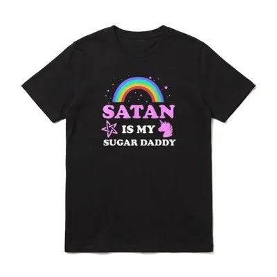 Satan Is My Sugar Papa Sprüche & Geschenke T-Shirt – Klassisches T-Shirt in Schwarz