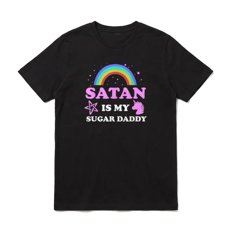 Satan Is My Sugar Papa Sprüche & Geschenke T-Shirt – Klassisches T-Shirt in Schwarz