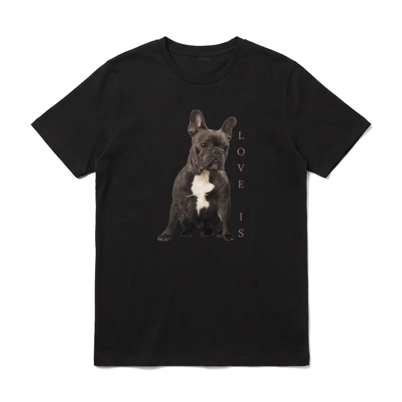 mit französischer Bulldogge Aufschrift T-Shirt – Klassisches T-Shirt in Schwarz
