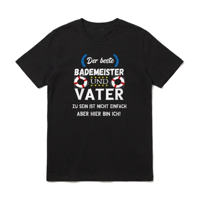 Bademeister Vater Schwimmbad Rettungsschwimmer T-Shirt – Klassisches T-Shirt in Schwarz