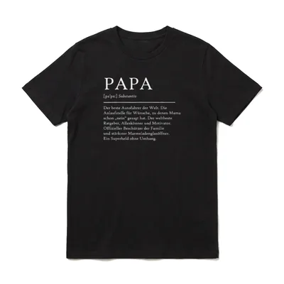 Papa Definition Vater Beschreibung T-Shirt – Klassisches T-Shirt in Schwarz