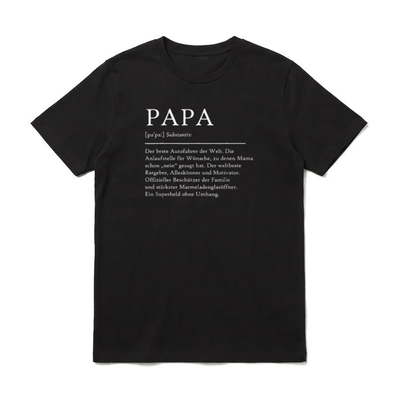 Papa Definition Vater Beschreibung T-Shirt – Klassisches T-Shirt in Schwarz