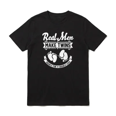 REAL MEN Make Twins T-Shirt – Klassisches T-Shirt in Schwarz