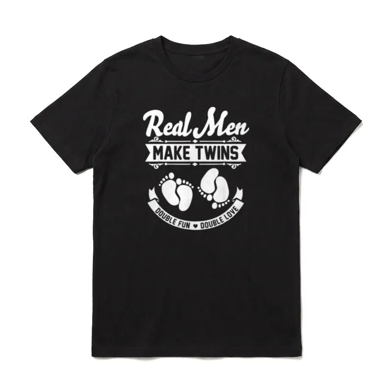 REAL MEN Make Twins T-Shirt – Klassisches T-Shirt in Schwarz