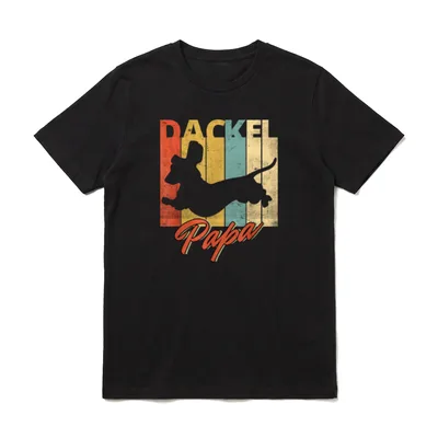 Dackel Papa Dackel Hund T-Shirt – Klassisches T-Shirt in Schwarz