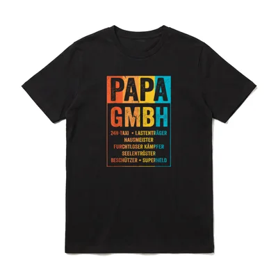 Papa GmbH Firma Witziger T-Shirt – Klassisches T-Shirt in Schwarz