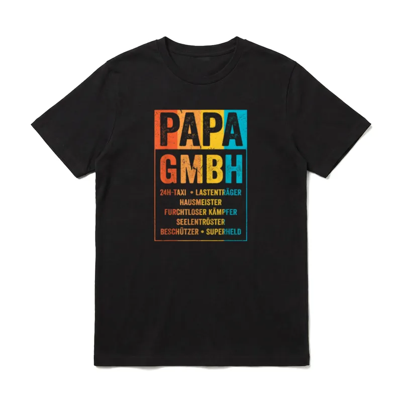 Papa GmbH Firma Witziger T-Shirt – Klassisches T-Shirt in Schwarz