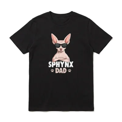 Sphynx Dad Papa Sphinx T-Shirt – Klassisches T-Shirt in Schwarz