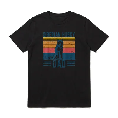 Hund Husky Papa Vintage T-Shirt – Klassisches T-Shirt in Schwarz
