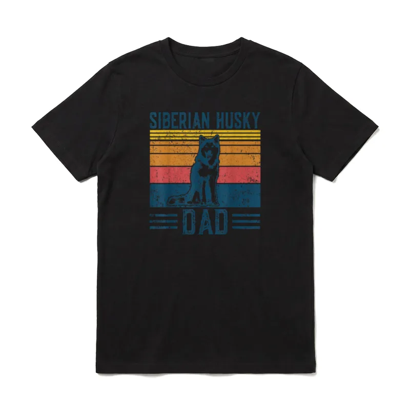 Hund Husky Papa Vintage T-Shirt – Klassisches T-Shirt in Schwarz