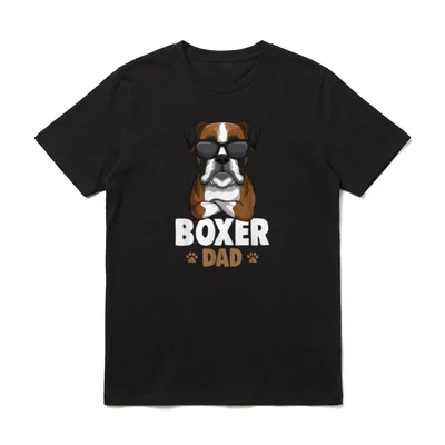 Boxer Papa Hunde Herrchen T-Shirt – Klassisches T-Shirt in Schwarz