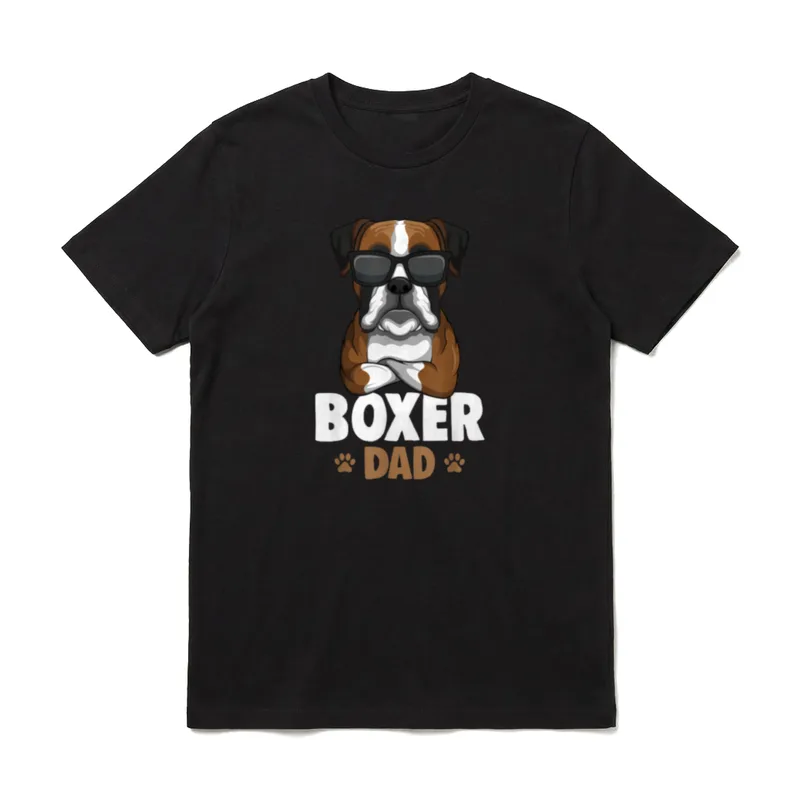 Boxer Papa Hunde Herrchen T-Shirt – Klassisches T-Shirt in Schwarz