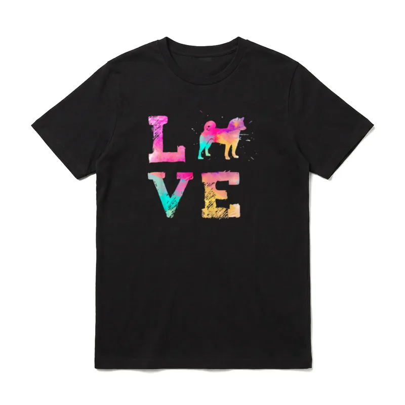 Bunte Shiba Inu Hund T-Shirt – Klassisches T-Shirt in Schwarz