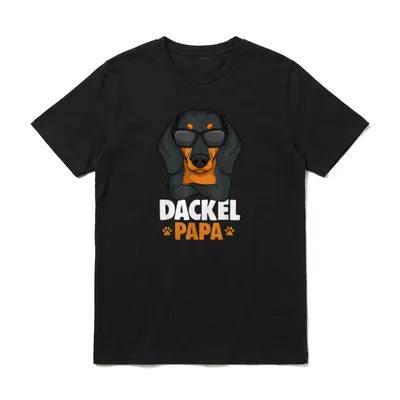 Dackel Papa Dachshund Teckel T-Shirt – Klassisches T-Shirt in Schwarz