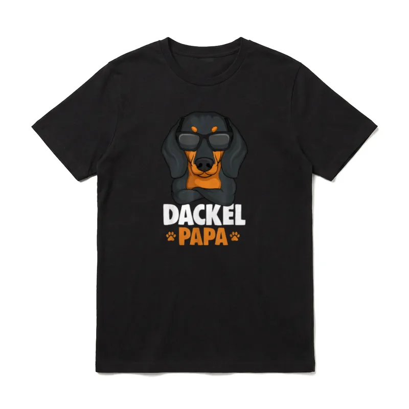 Dackel Papa Dachshund Teckel T-Shirt – Klassisches T-Shirt in Schwarz