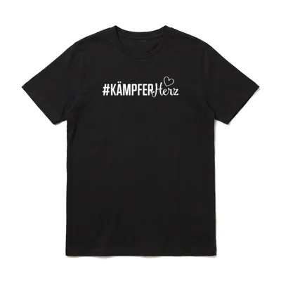 Kämpferherz herz Motivation Kriegerin T-Shirt – Schriftzug „#KämpferHerz“ mit Herzumriss – Klassisches T-Shirt in Schwarz