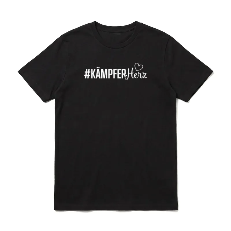Kämpferherz herz Motivation Kriegerin T-Shirt – Schriftzug „#KämpferHerz“ mit Herzumriss – Klassisches T-Shirt in Schwarz