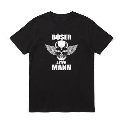 Böser Alter Mann Lustiger Totenkopf T-Shirt – Klassisches T-Shirt in Schwarz