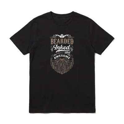 Vollbart Spruch Bartträger Tattoowierter T-Shirt – Klassisches T-Shirt in Schwarz