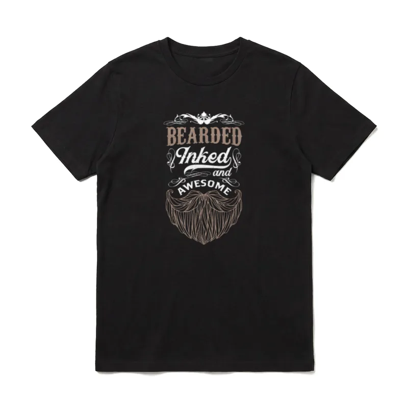 Vollbart Spruch Bartträger Tattoowierter T-Shirt – Klassisches T-Shirt in Schwarz