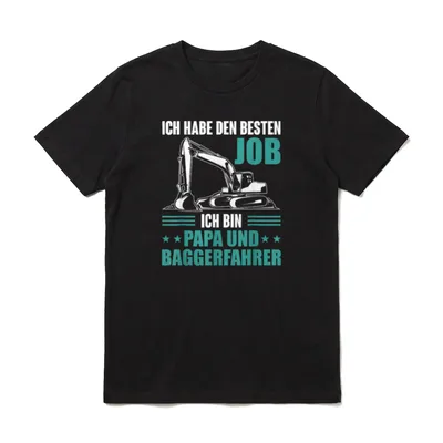 Papa & Bagger Fahrer T-Shirt – Klassisches T-Shirt in Schwarz
