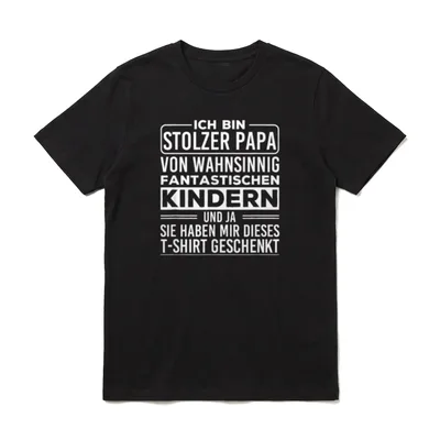Ich bin stolzer Papa T-Shirt – Klassisches T-Shirt in Schwarz