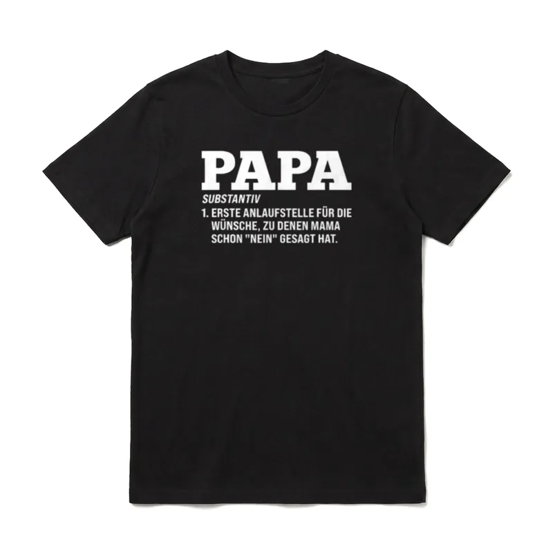 Papa Anlaufstelle T-Shirt – Klassisches T-Shirt in Schwarz