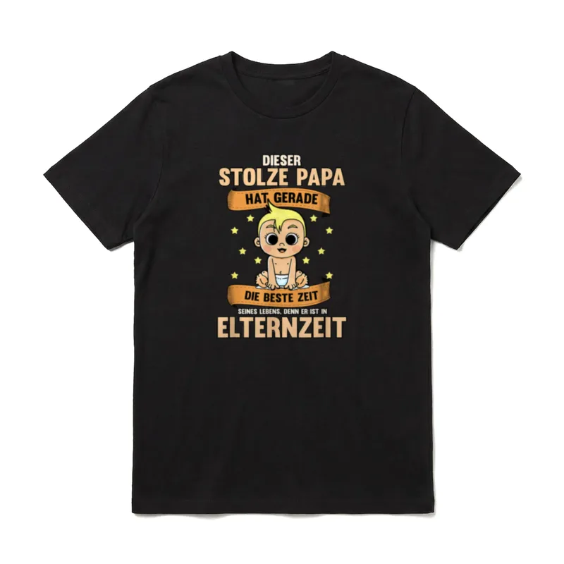 Lustig Stolzer Papa Elternzeit T-Shirt – Klassisches T-Shirt in Schwarz