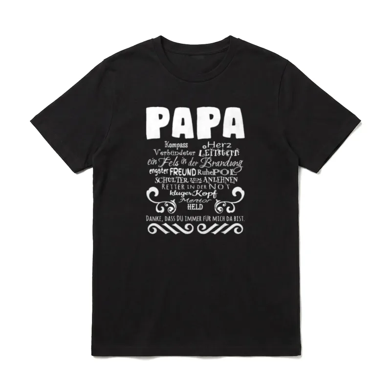 Papa danke dass du T-Shirt – Klassisches T-Shirt in Schwarz