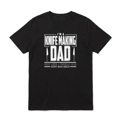 Schmied Messer I Knife T-Shirt – Schriftzug „I'm a Knife Making Dad“ mit zwei Messern – Klassisches T-Shirt in Schwarz