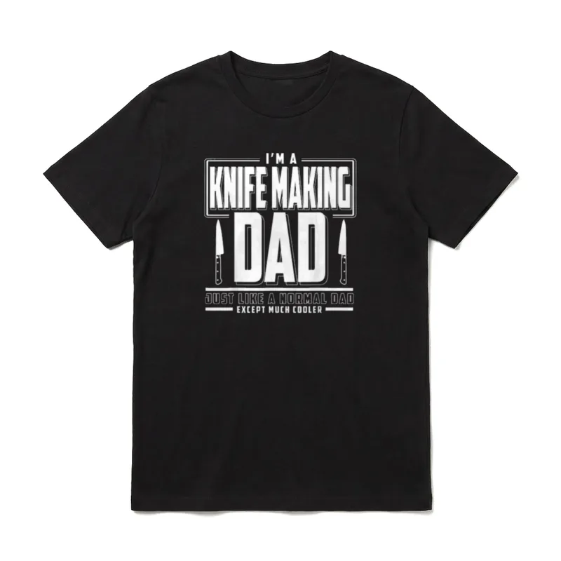 Schmied Messer I Knife T-Shirt – Schriftzug „I'm a Knife Making Dad“ mit zwei Messern – Klassisches T-Shirt in Schwarz