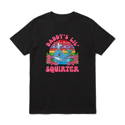 Unangemessene lustige Daddy's Lil Squirter T-Shirt – Klassisches T-Shirt in Schwarz