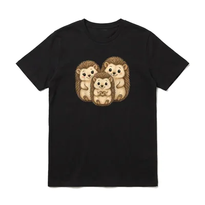 Igel mit Herz T-Shirt – Klassisches T-Shirt in Schwarz