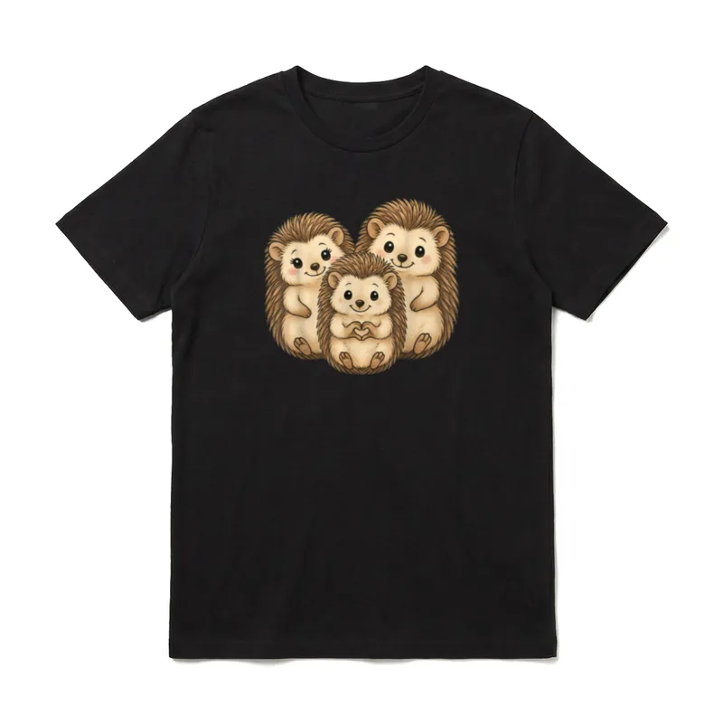 Igel mit Herz T-Shirt – Klassisches T-Shirt in Schwarz