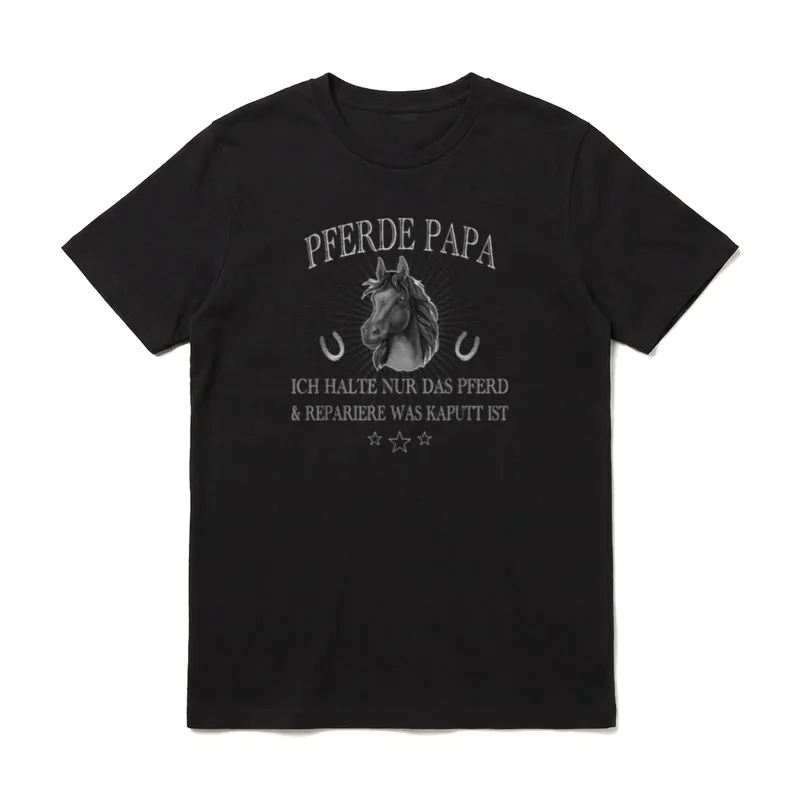 Pferde Papa Lustig Reiten T-Shirt – Klassisches T-Shirt in Schwarz