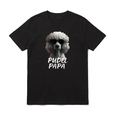 Cooler Pudel mit Sonnenbrille T-Shirt – Klassisches T-Shirt in Schwarz