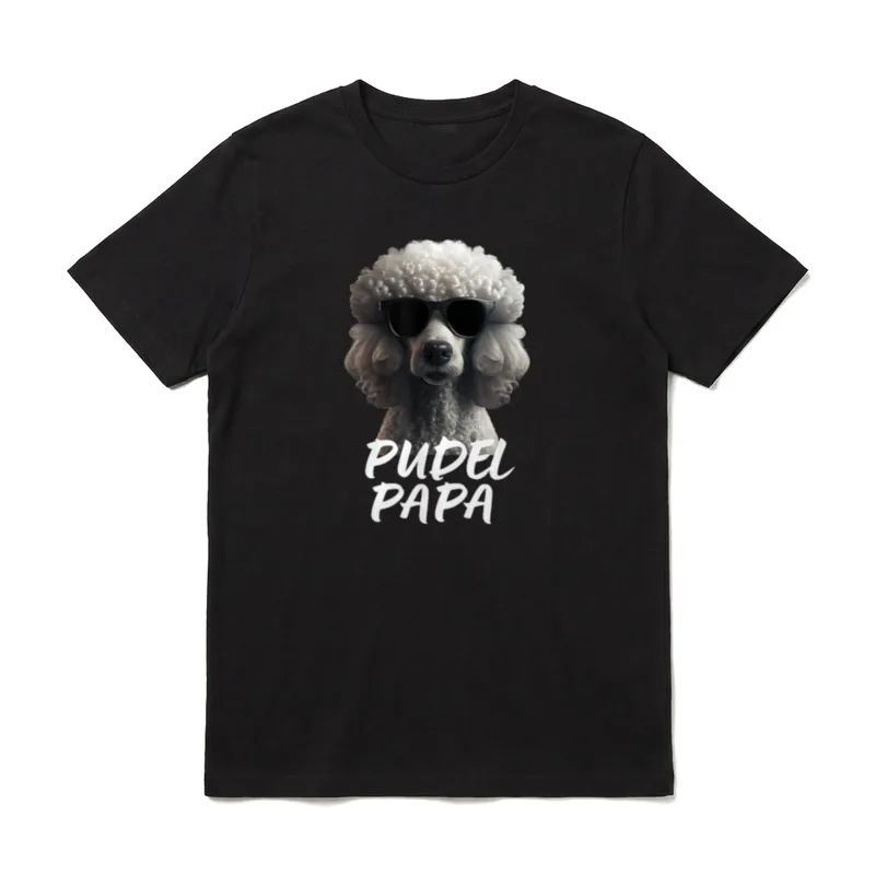 Cooler Pudel mit Sonnenbrille T-Shirt – Klassisches T-Shirt in Schwarz