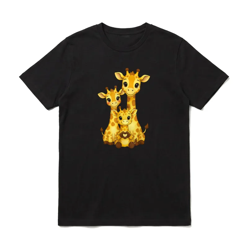 Giraffe mit Herz T-Shirt – Klassisches T-Shirt in Schwarz