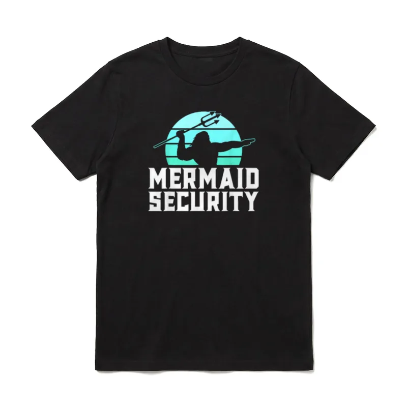 Mermaid Security Mens Boys T-Shirt – Klassisches T-Shirt in Schwarz